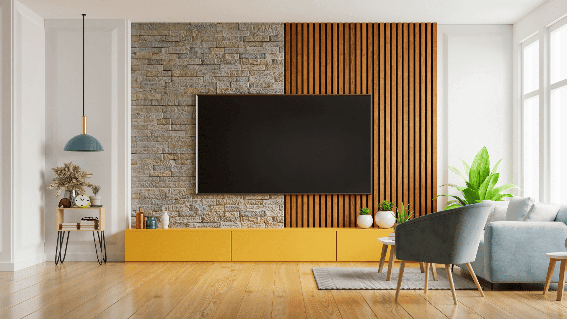 Stylish Room with Smart Tv